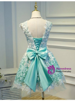 2017 Short A-line Sleeveless Lace Up Round Glamorous Beading Short/Mini