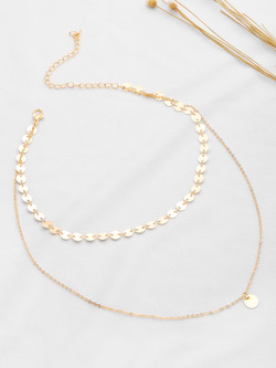 Coin Fringe Detail Delicate Necklace