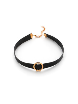 Ring Buckle Detail PU Choker