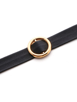 Ring Buckle Detail PU Choker