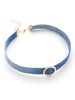 Ring Front Denim Choker