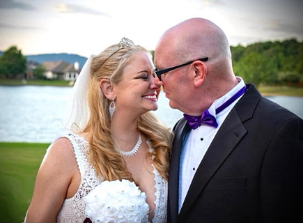 This Affordable Lace Ball Gown Wowed at My Lakeside Wedding