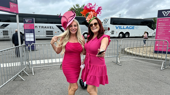 My Fuchsia Bodycon Held Up at the Oaks