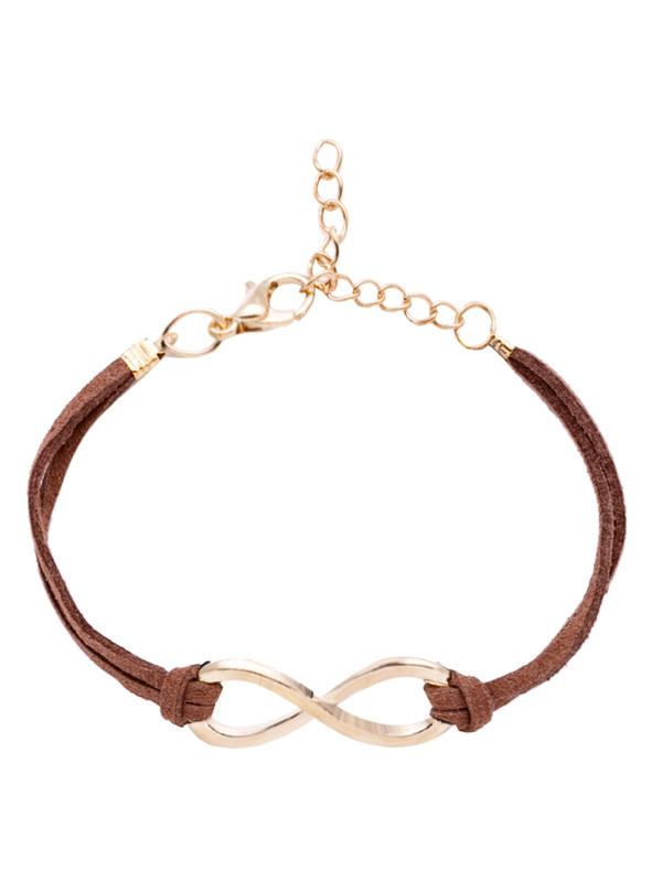 Coffee Double Layered Cross Metal Bracelet