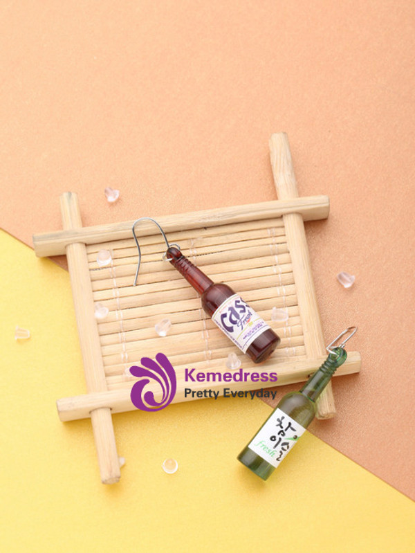 Beer Bottle Shaped Drop Earrings