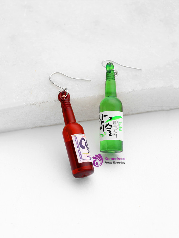 Beer Bottle Shaped Drop Earrings