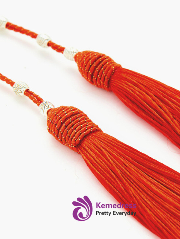 Long Tassel Drop Earrings