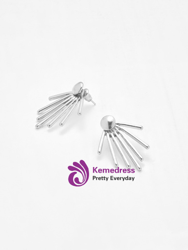 Metal Rays Shaped Ear Jacket 2pcs