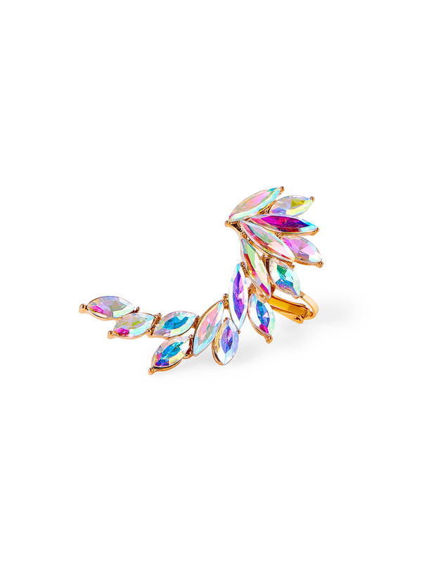 Iridescent Rhinestone Ear Crawler 1pc