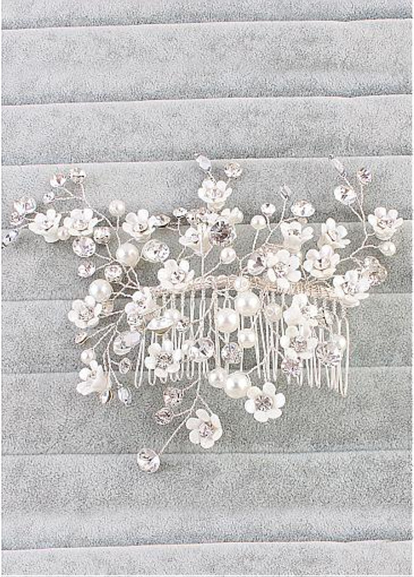 Stunning Alloy Wedding Hair Ornaments With Rhinestones & Pearls