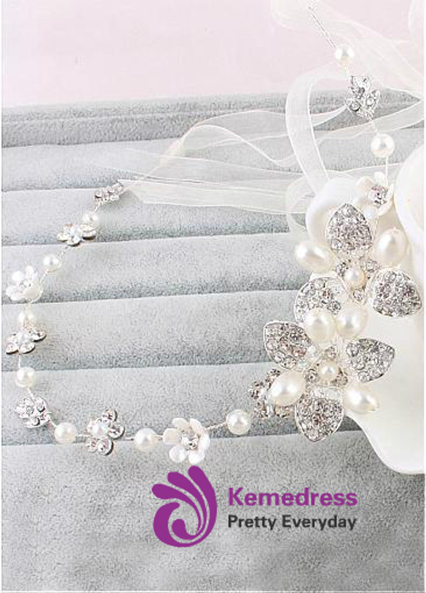 Wedding Hair Ornament With Rhinestones & Pearls