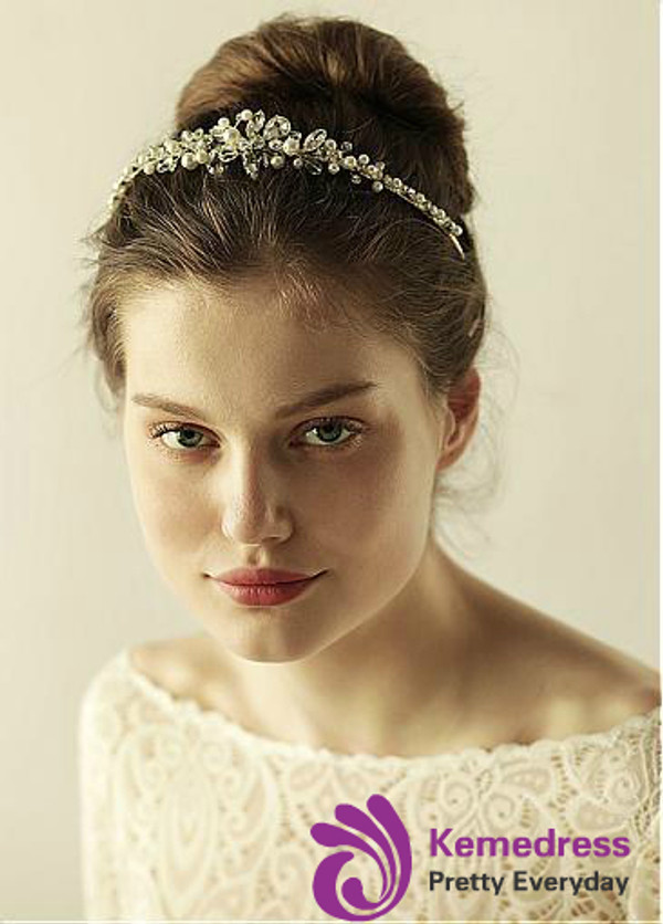 Cheap Charming Rhistones Wedding Hair Jewelry With Beading
