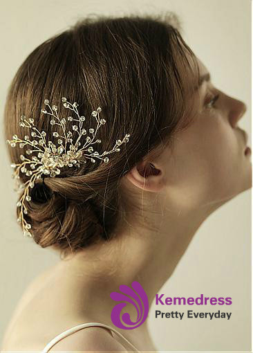 Wedding Hair Jewelry With Rhinestones & Beading