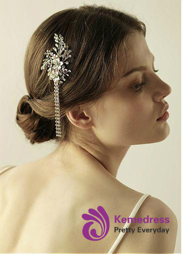 Wedding Hair Jewelry With Beading & Rhinestones
