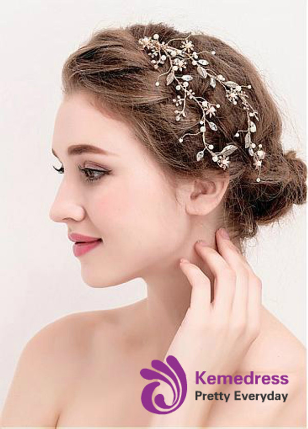 Nice Alloy Wedding Hair Jewelry With Pearls