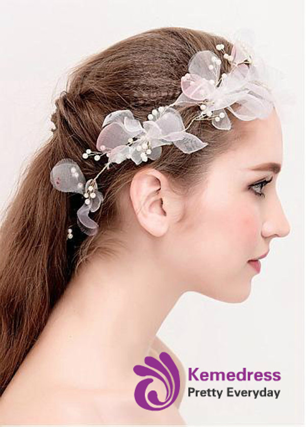 Wedding Hair Jewelry With Pearls & Flowers