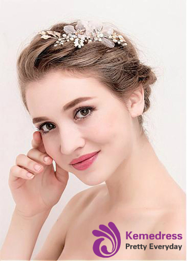 Delicate Alloy Wedding Hair Jewelry With Flowers