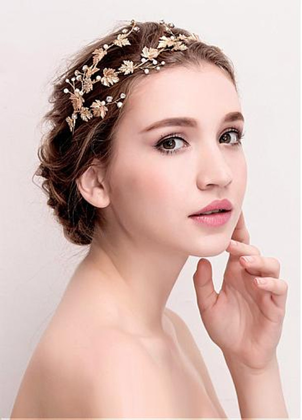 Pretty Alloy Wedding Hair Jewelry With Pearls