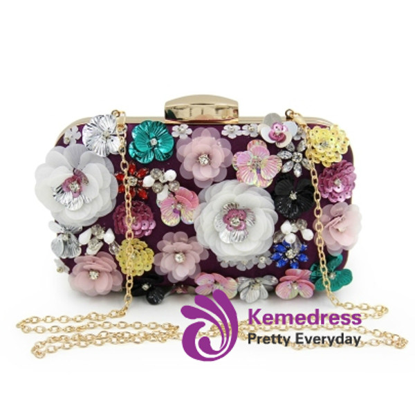 Floral Pearl Embroidery Chain Cross Body