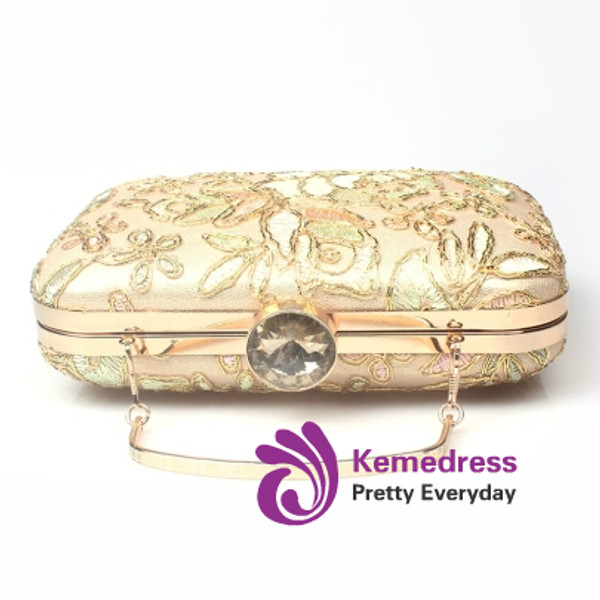 Fashion European Style Lace Embroidery Evening Clutch