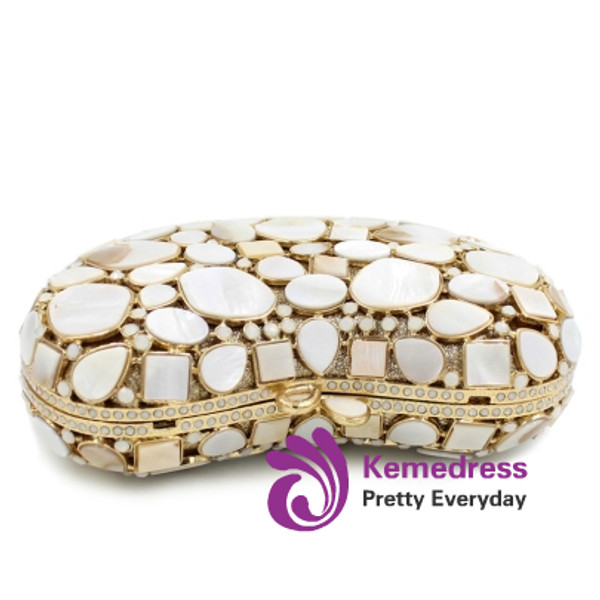 Luxury Diamante Hollow Gemstone Evening Clutch