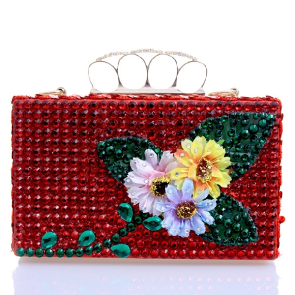 Fashion Shiny Floral Diamond Evening Clutch