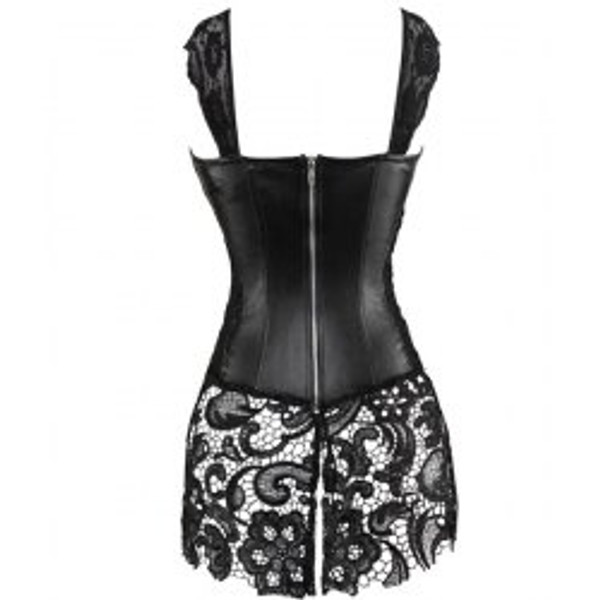 Sexy Stylish Women's Criss-Cross Lace Splicing PU
