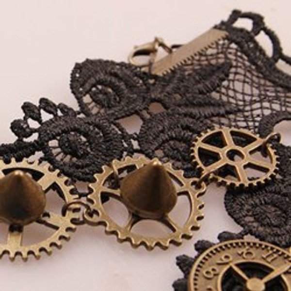 Cheap Lace Gear Bracelet with Bowknot Ring