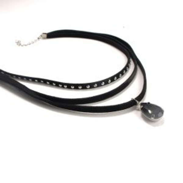 Cheap Black Three Layered Chokers Chain For Women