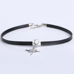 Cheap  PU Leather Rhinestone Star Choker Necklace