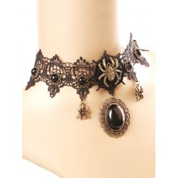 Cheap  Spider Lace Choker Necklace
