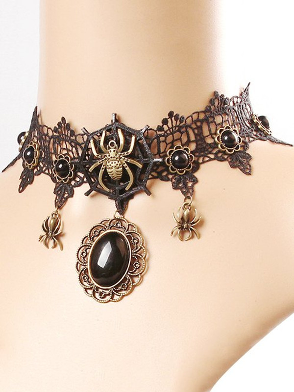 Cheap  Spider Lace Choker Necklace