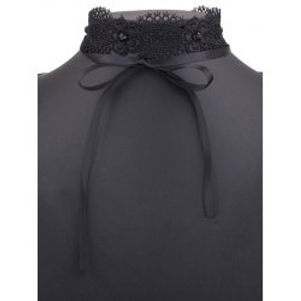 Black Floral Lace Choker Necklace