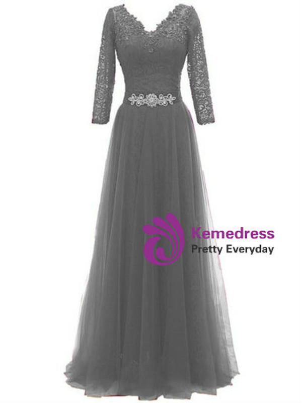 Fashionable Long Sleeves Floor-Length Mother of the Bride Dress
