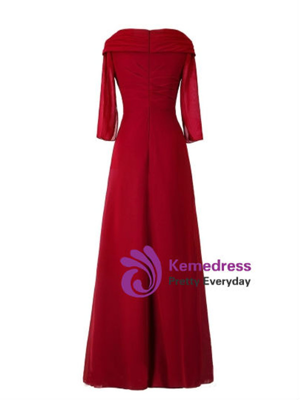 Hot Sale Long Sleeve Beading A-Line Mother of the Bride Dress