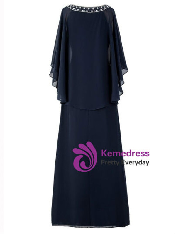 Trendy Scoop Neck Beading Chiffon Mother Of The Bride Dress