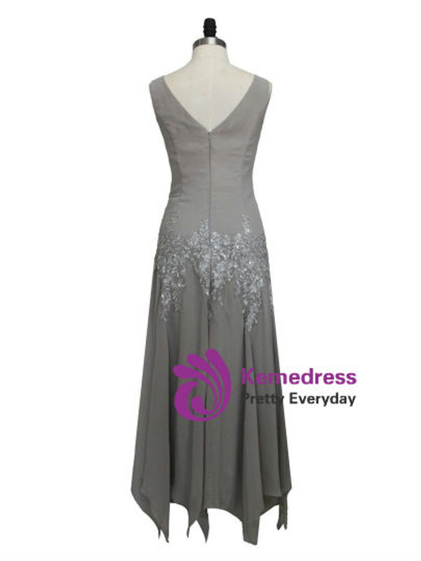 Elegance Long Sleeves Tea-Length Mother of the Bride Dress