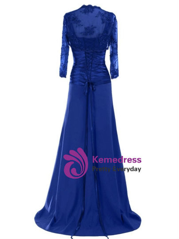 Princess Floor-Length Matte Chiffon Lace Mother of the Bride Dress with Jacket