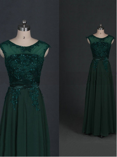 Fashionable  Appliques Lace Floor-Length Chiffon Cheap Mother of the Bride Dress