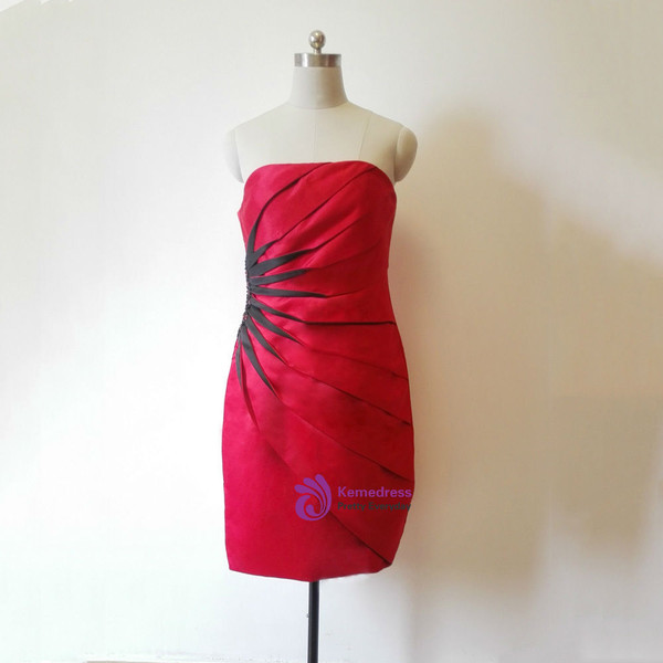 Stunning Red Black Knee Length Mother of the Bride Dresses With Jacket