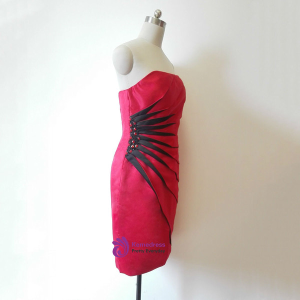 Stunning Red Black Knee Length Mother of the Bride Dresses With Jacket