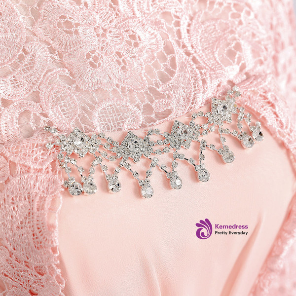 Chic O-neck Lace Sleeve Chiffon Long Mother Of The Bride Dresses Plus Size 2017