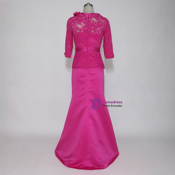 Modern  Long High Neck 3/4 Sleeves Mother of the Bride Dresses Formal Dresses