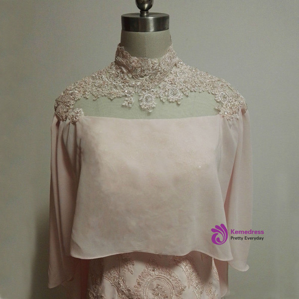 Latest Knee Length Mother of the Bride Dresses With Cape Evening Gowns Plus size