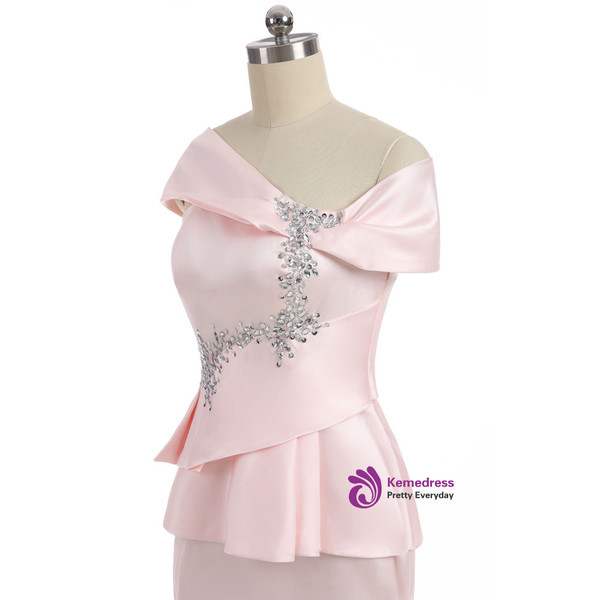 Amazing Pink 2017 Mother Of The Bride Dresses Mermaid V-neck Cap Sleeves