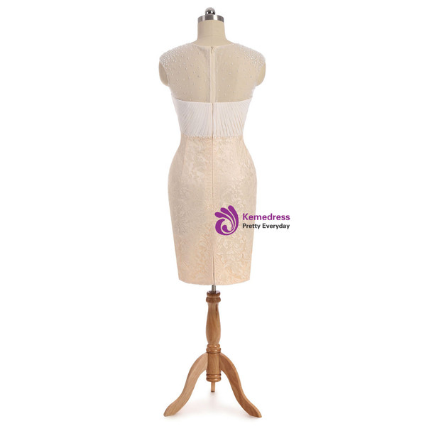 Glamorous Champagne 2017 Mother Of The Bride Dresses Sheath Knee Length