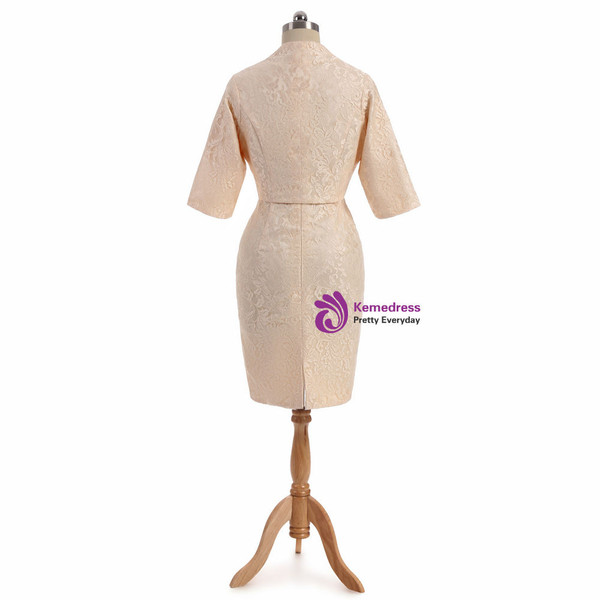 Glamorous Champagne 2017 Mother Of The Bride Dresses Sheath Knee Length