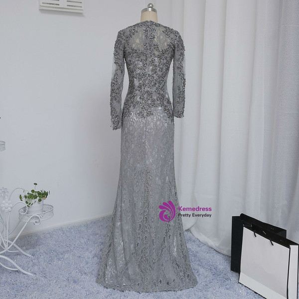 Stylish Plus Size Gray 2017 Mother Of The Bride Dresses Mermaid V-neck