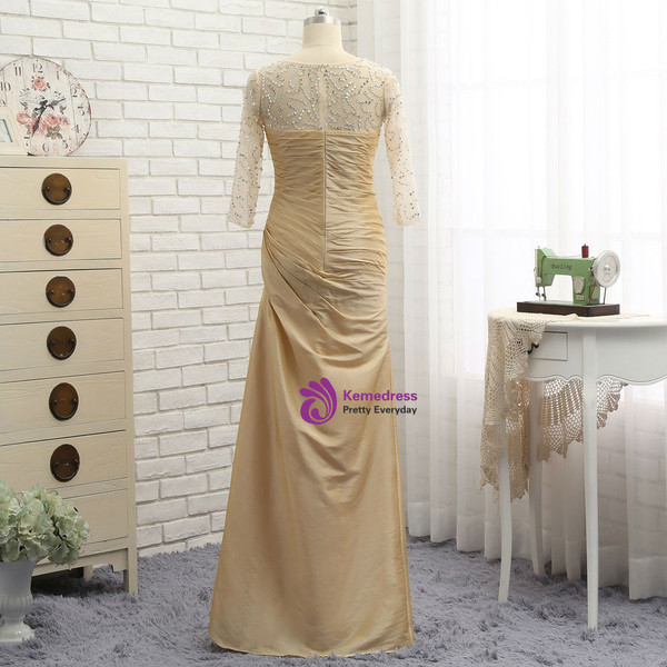 Princess Gold 2017 Mother Of The Bride Dresses Mermaid 3/4 Sleeves