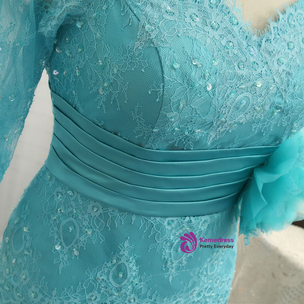 Chic  2017 Mother Of The Bride Dresses A-line 3/4 Sleeves Lace Long Evening Dresses